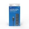 Hub USB-A SAVIO con RJ-45 Gigabit Ethernet AK-57 — 3× USB-A + RJ-45, host USB 3.2 Gen 1 Micro‑B, 5 Gbit/s, 4 puertos, gris