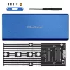 Carcasa SSD QOLTEC 51832 — externa M.2 SATA, USB 3.0, hasta 2 TB, azul, compatible con unidades de 30 mm, 4 ranuras