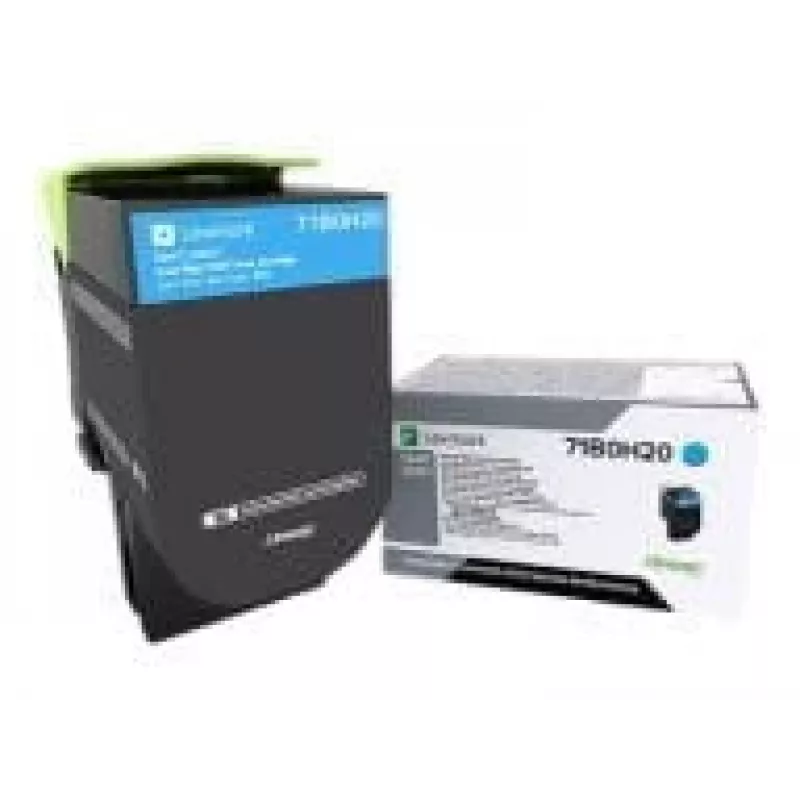 Lexmark 71B0H20 cartucho de tóner de alto rendimiento, 3500 páginas, cian, para CS417dn/CS517de/CX417de/CX517de