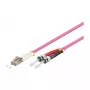 Cable de parcheo de fibra óptica dúplex OM4 (multimodo, 50/125) LC/ST, LSZH, polaridad reversible, 0,5m, Good Connections®
