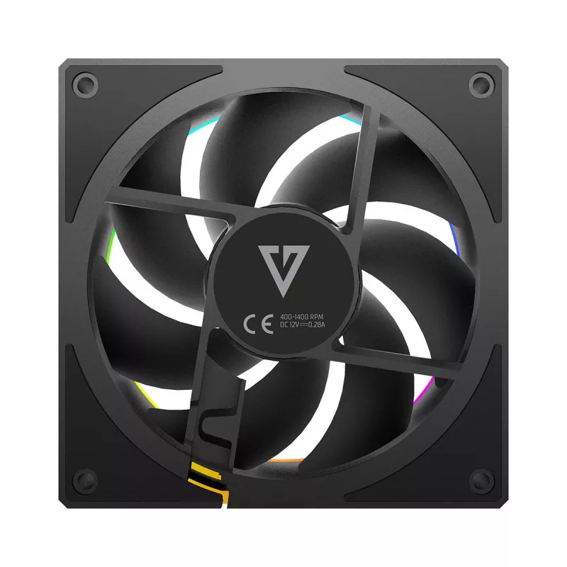 Ventilador de caja MODECOM VOLCANO LOOP 120 ARGB Reverse Fan negro 120 mm PWM 400–1400 RPM conector ARGB