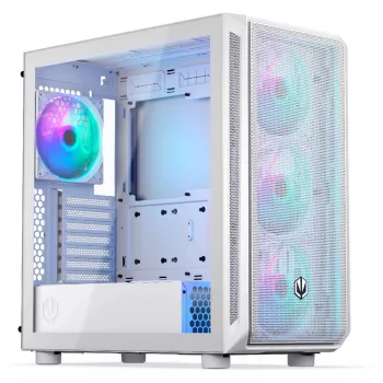 Caja de PC Endorfy Arx 700 ARGB, torre Midi, ATX, cristal templado - incluye 4 ventiladores ARGB de 140 mm, blanco (EY2A017)