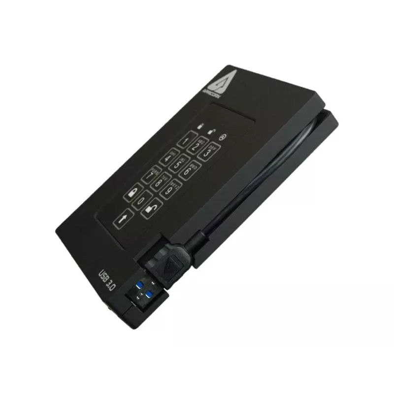Apricorn SSD externo 2,5 1TB Aegis Padlock Fortress USB 3.0 256-bit AES-XTS, FIPS 140-2 Lvl2, 4user (A25-3PL256-S1000F)