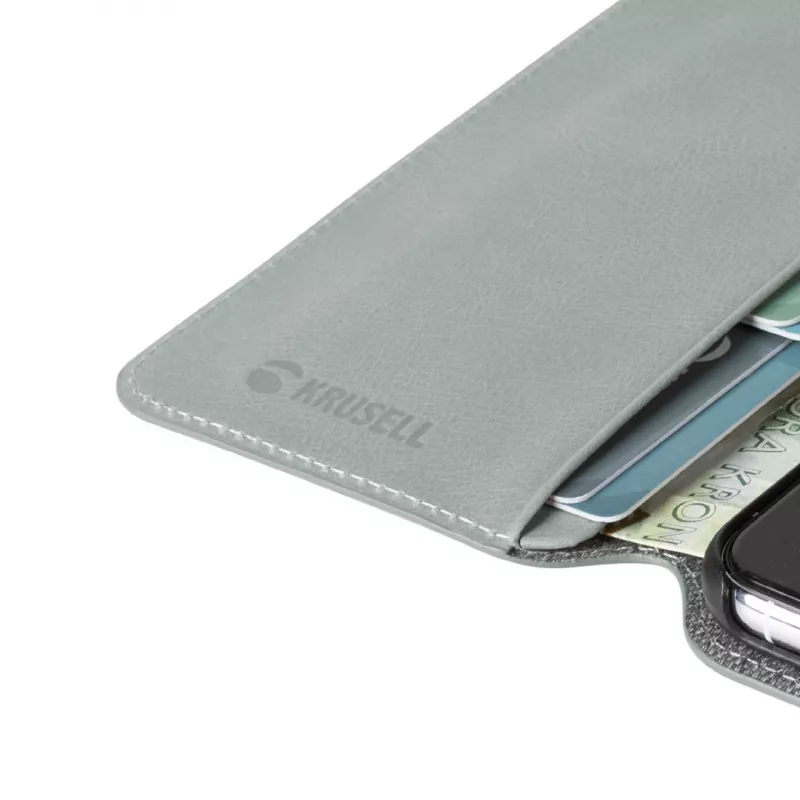 Funda para móvil Krusell Sunne para Apple iPhone 11 Pro — gris vintage, funda tipo folio con compartimento para tarjetas