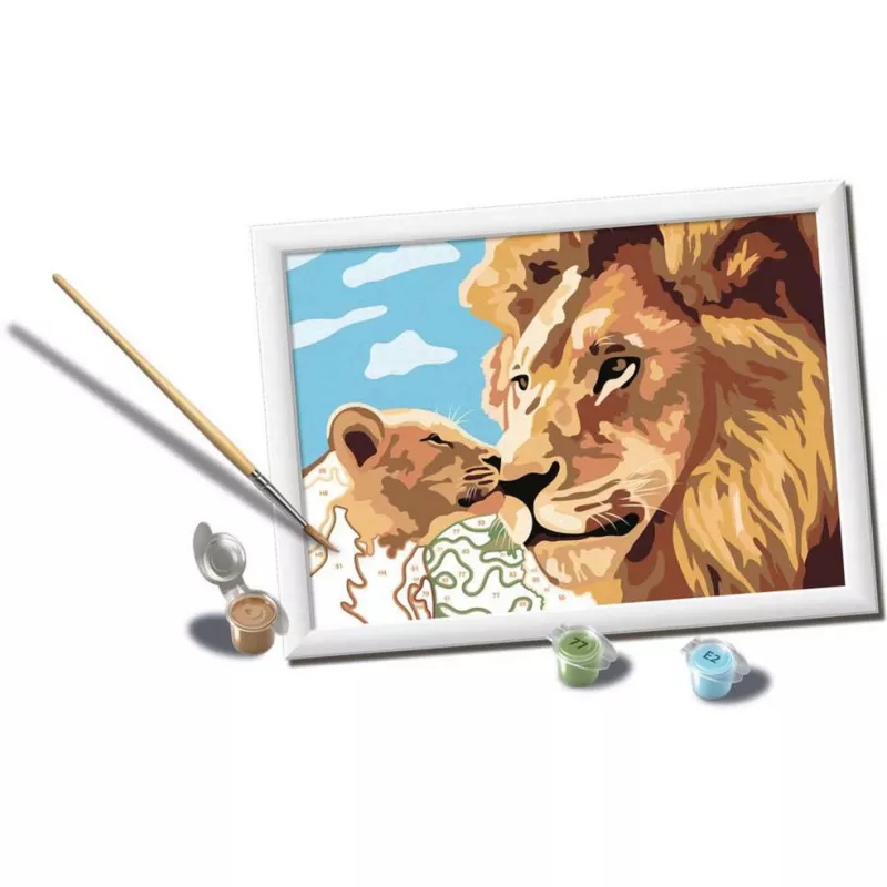 CreArt - León con cría, pintura