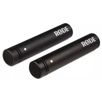 Micrófono de condensador de estudio RØDE M5 — con cable, 20–20000 Hz, 200 Ω, -34 dB, 20×100 mm, negro