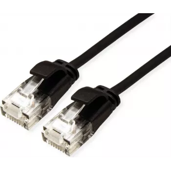 Cable de parcheo UTP Cat.6A (Clase EA) LSOH ROLINE GREEN, delgado, negro, 1,5 m (21.44.3954)