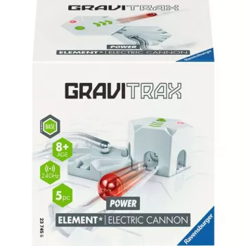 Ravensburger GraviTrax elemento cañón eléctrico – ampliación de recorrido para la pista de canicas GraviTrax