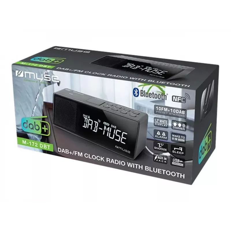 Muse M-172 DBT Radio portátil DAB+/FM RDS, Negro