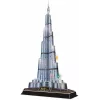 CubicFun L133H puzle 3D Burj Khalifa (Light), 136 piezas, iluminado con LED