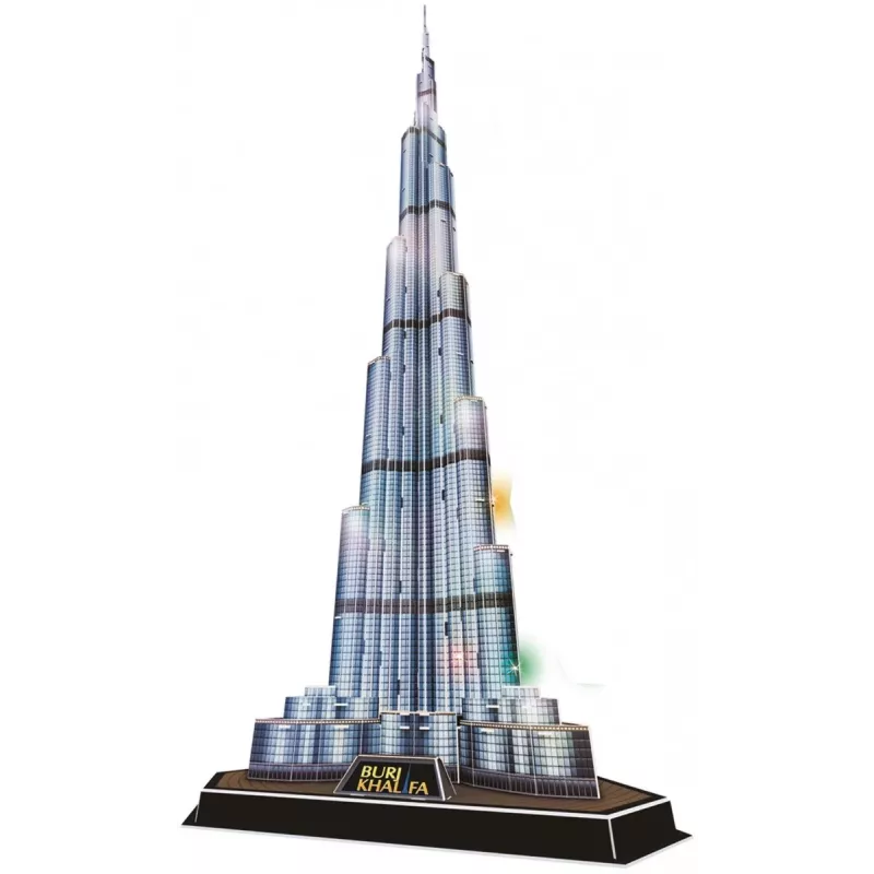 CubicFun L133H puzle 3D Burj Khalifa (Light), 136 piezas, iluminado con LED