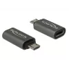 DeLOCK - Adaptador USB - USB-C (H) a Micro-USB Type-B (M) - USB 3.1 Gen 1 - 2,8 cm - Antracita (65927)