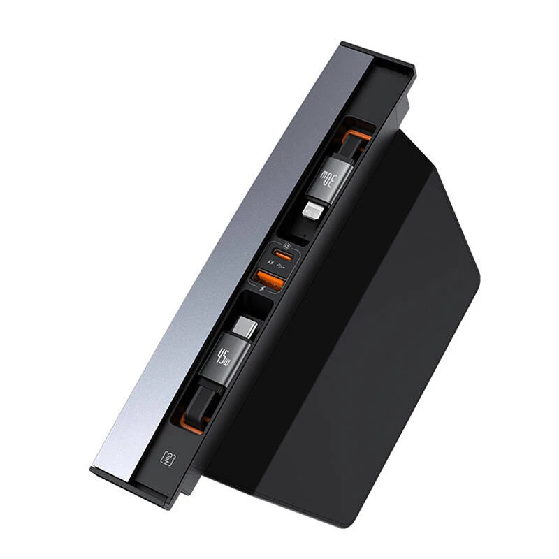 Hub Baseus T-Space con cables USB-C a Lightning para vehículos Tesla (negro)