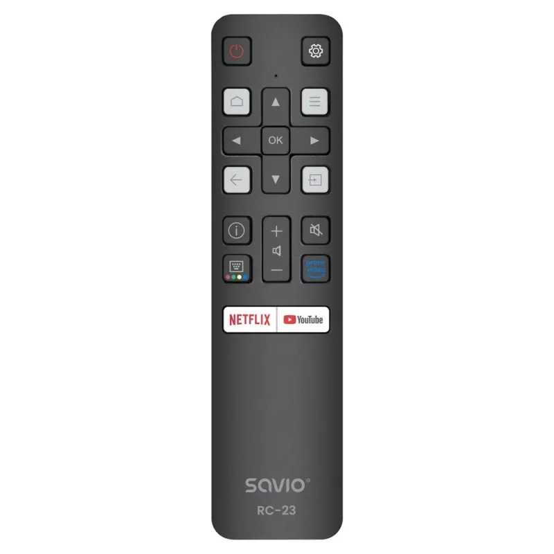 Mando a distancia universal IR SAVIO RC-23 para televisores TCL — 19 botones, alcance 10 m
