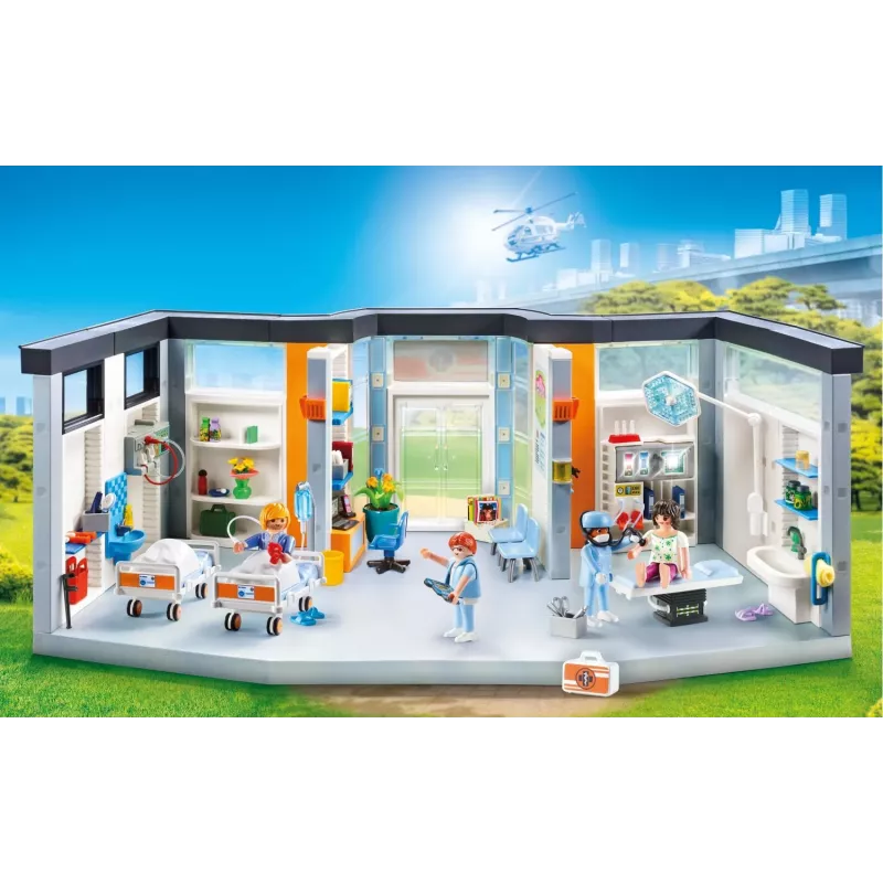 Figura de juguete Playmobil 70191 Ala de hospital amueblada 297 piezas