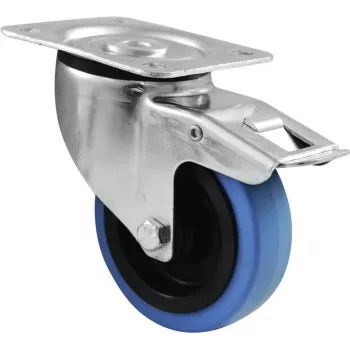 Rueda de transporte Roadinger 30004007 100 mm azul con freno