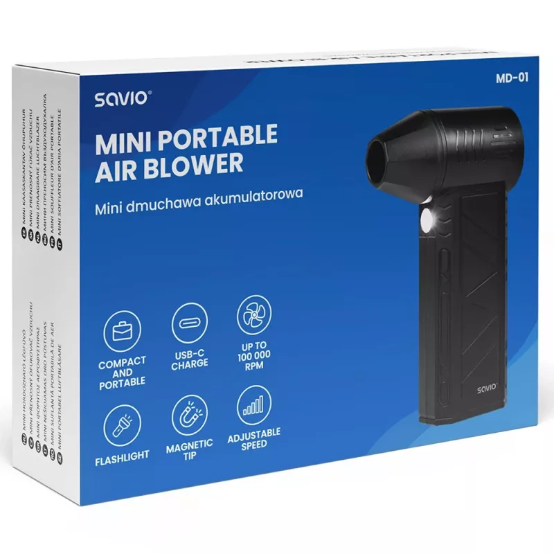 Soplador de hojas Savio MD-01 60 W 7,4 V 140 km/h ion-litio (Li-Ion)