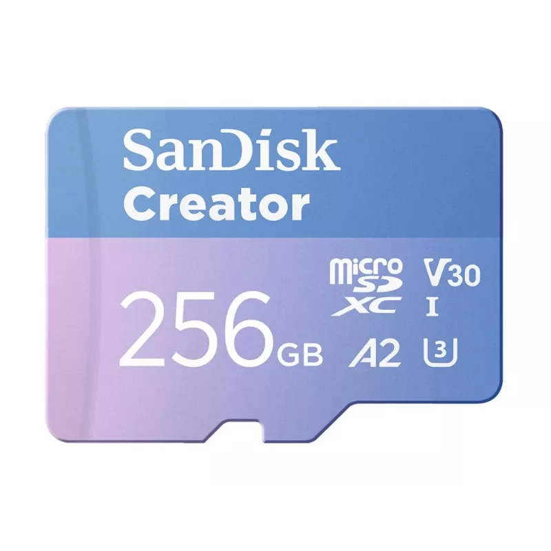 SanDisk Creator tarjeta de memoria microSD 256 GB, altas velocidades de transferencia de hasta 190 MB/s