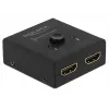 DeLock HDMI 2-1 bidireccional 4K 60 Hz compacto - Retail Box - Conmutador de vídeo/audio - 2 x HDMI - sobremesa (64072)