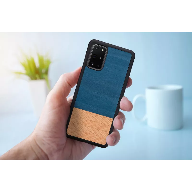 Funda para móvil Man and Wood Galaxy S20+ Denim negra — funda protectora para Samsung Galaxy S20+