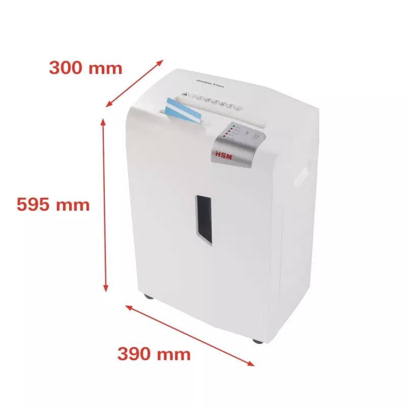 Destructora de documentos HSM 1033121 corte en partículas 2 x 15 mm, 23 cm de ancho de trabajo, 26 L de capacidad, blanca