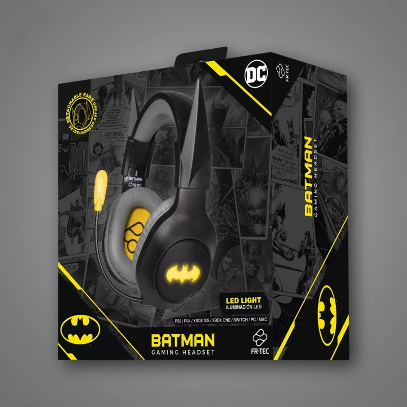 Auriculares FR-TEC Gaming Headset Batman con orejas extraíbles