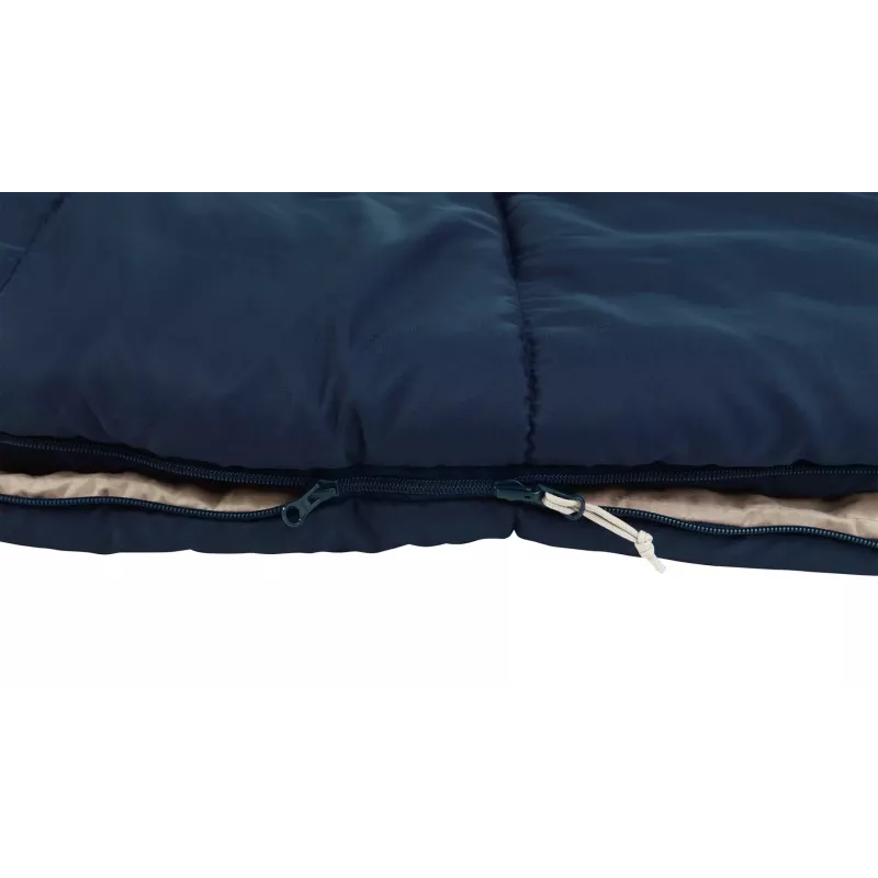 Saco de dormir Outwell Contour Lux XL — rectangular para adultos, poliéster, 2200×1050 mm, para usuarios de hasta 190 cm, azul