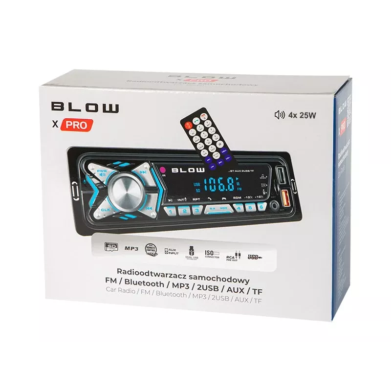 BLOW X-PRO MP3/USB/micro USB/BLUETOOTH radio para coche negro