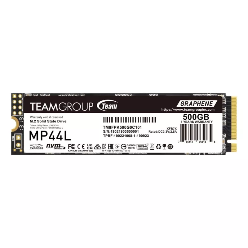 Unidad SSD Team Group 500 GB M.2 PCI Express 4.0 NVMe TM8FPK500G0C101