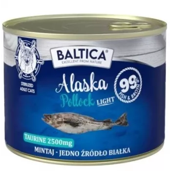 BALTICA Excellent Monoproteico Abadejo Light - Comida húmeda para gatos - 185 g