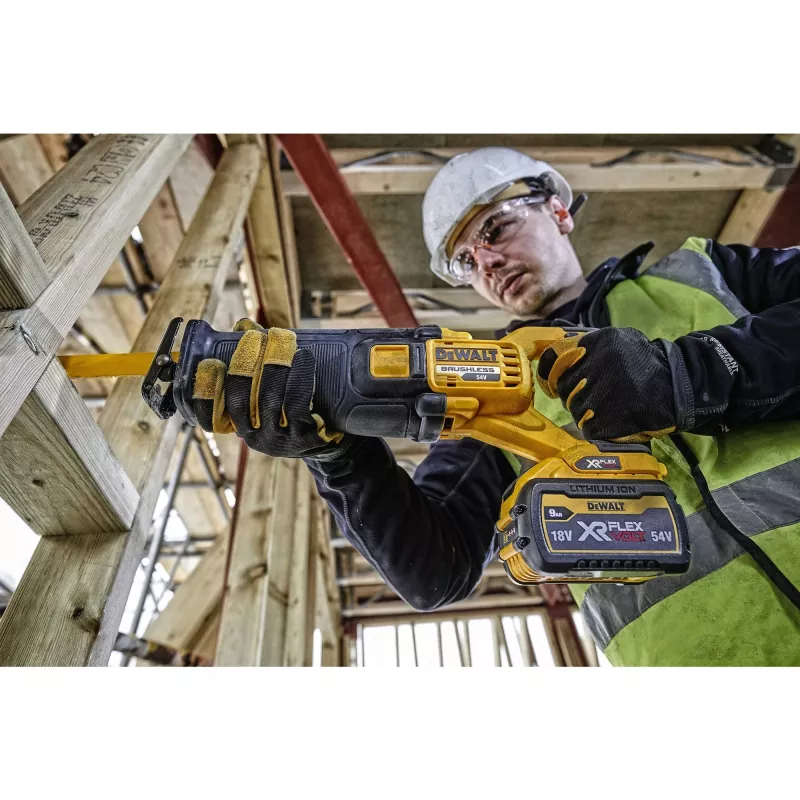 DEWALT DCS389NT Sable recíproco FlexVolt 54V TSTAK Negro, Amarillo