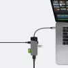 Hub USB Type-C Green Cell HUBGC01 — 7 conexiones: 3×USB‑A 3.2 Gen 1, 1×USB‑C 3.2 Gen 1, HDMI, lector de tarjetas microSD+SD — Plata