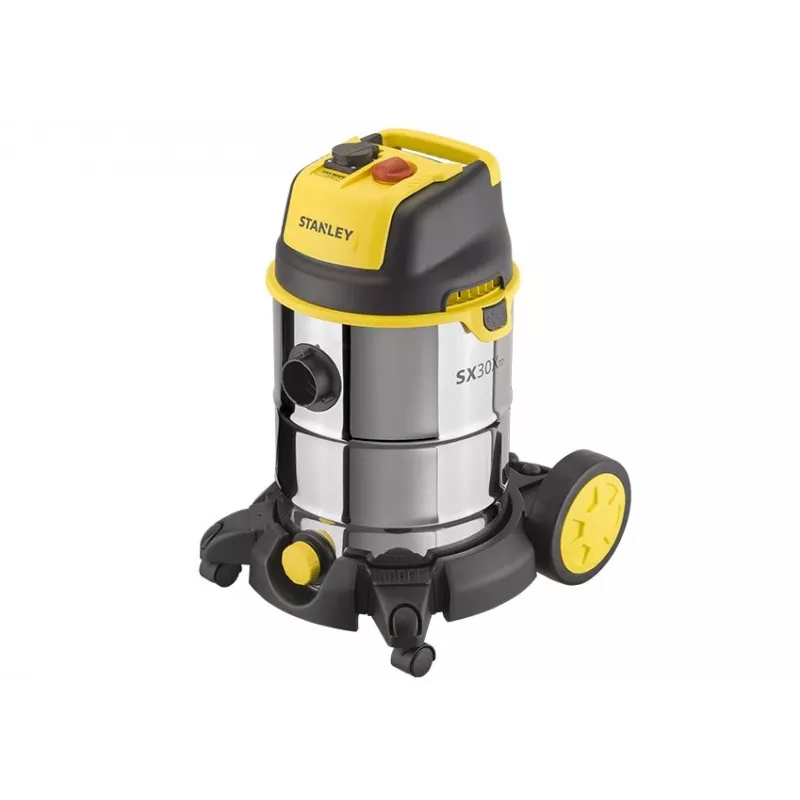STANLEY SXVC30XTDE aspiradora de sólidos y líquidos, 30 l, 1600 W, acero inoxidable, negro/amarillo