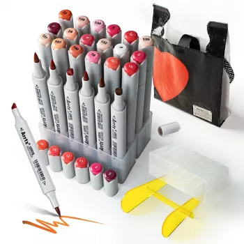 Rotuladores de doble punta Arrtx LC302536 24 colores — set de tonos rojos