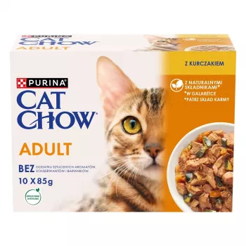 Alimento húmedo para gatos Purina Nestlé Adult 1+ 10×85 g — pollo, 11,5 % proteína, 82 % humedad