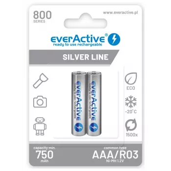 Pila recargable everActive EVHRL03-800 AAA NiMH 1,2 V, cilíndrica, pack de 4