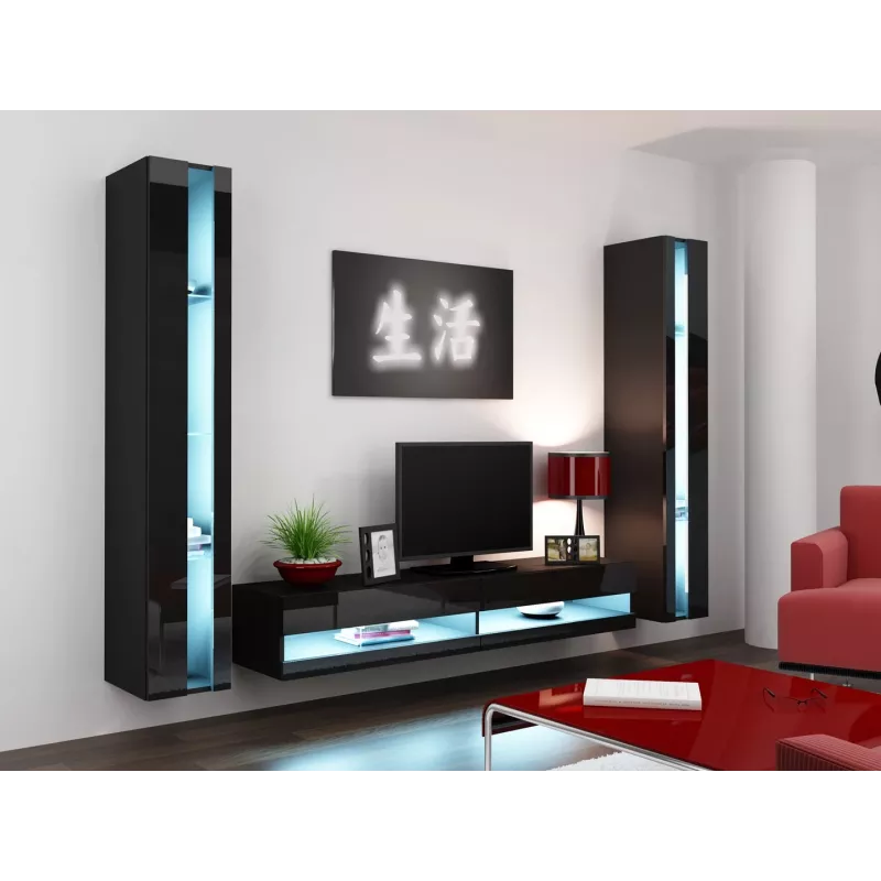Soporte de TV Cama VIGO nuevo 30/180/40 negro/negro brillante