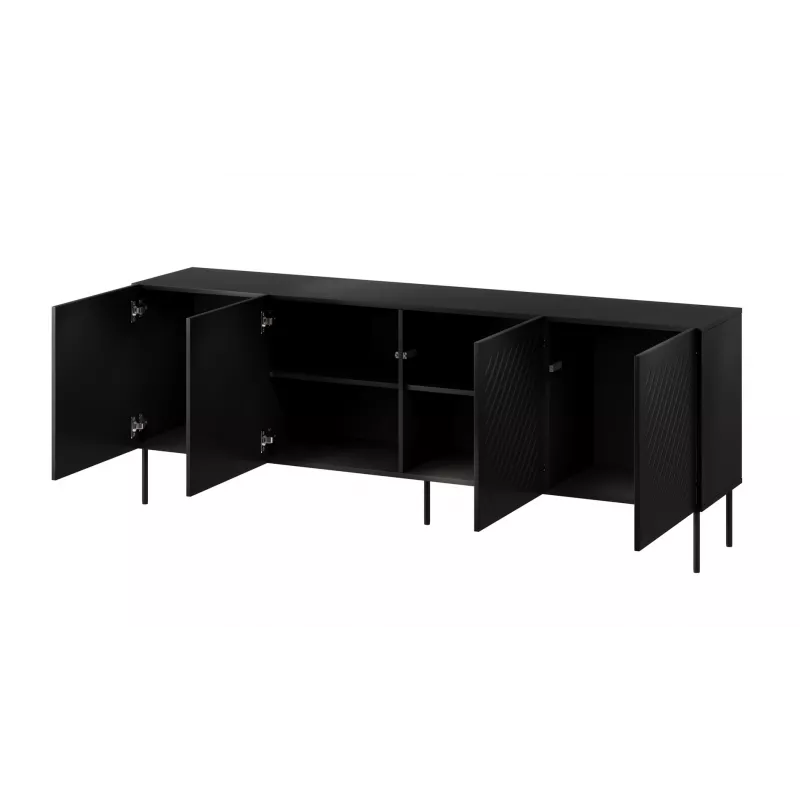 Cómoda SIENA 200x40x75 negro mate