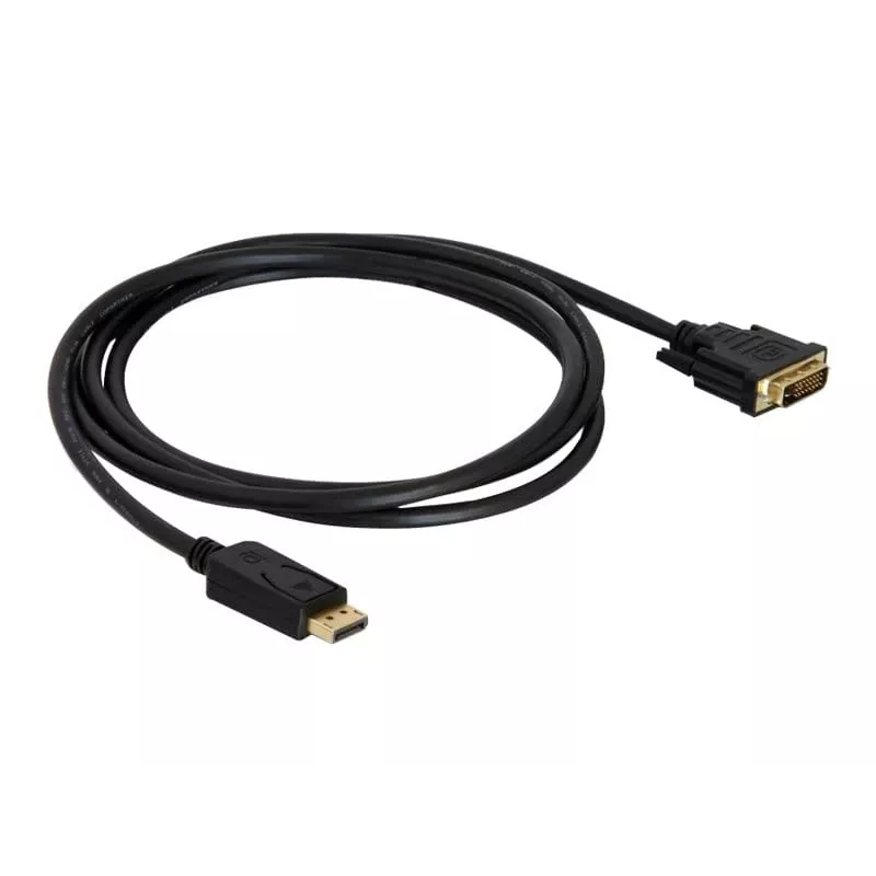 Cable Delock DisplayPort 1.1 conector macho > DVI 24+1 conector macho pasivo 1 m negro (82590)