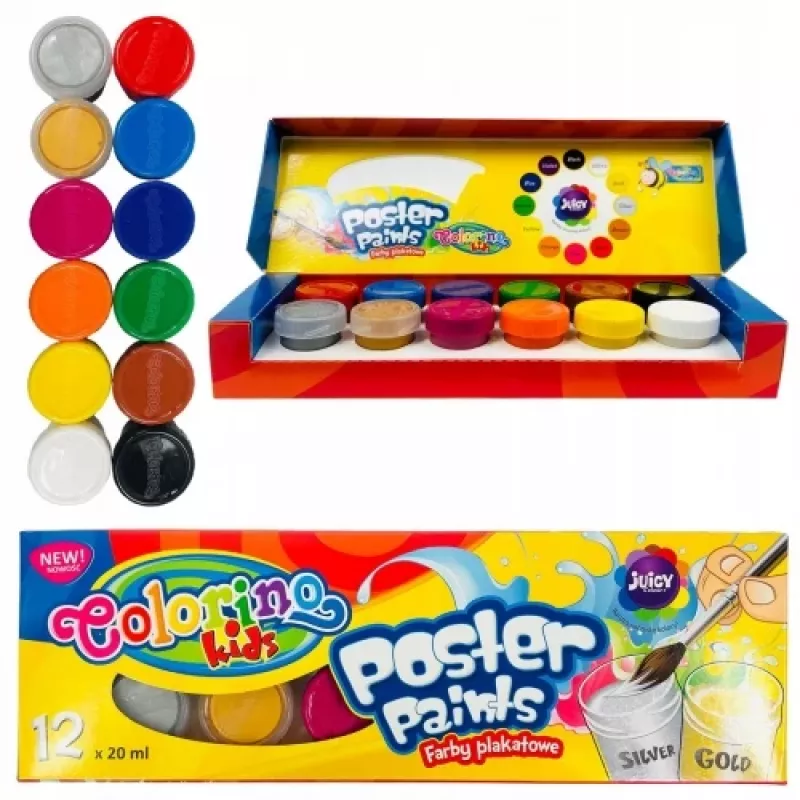 Pinturas de cartel Colorino Kids 12 colores 20 ml
