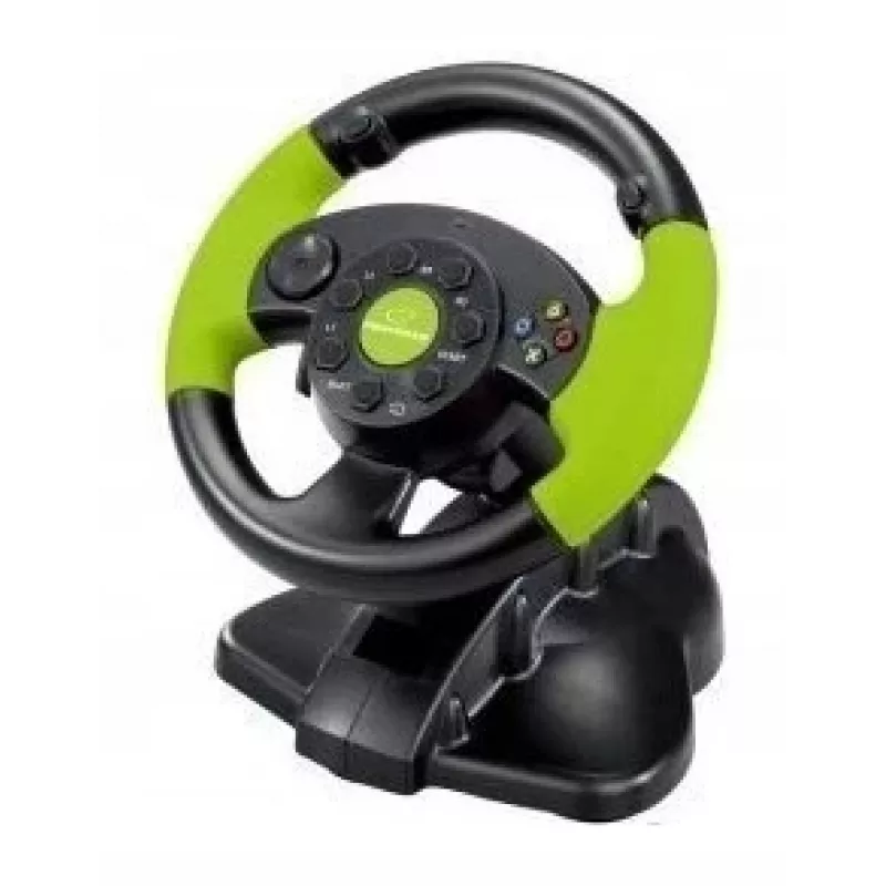 Esperanza EG104 High Octane volante con pedales, PC/PS3/Xbox 360, negro/verde
