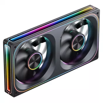 Ventilador de caja ARGB PWM 120mmx2, Jonsbo ZA-240 Infinity Mirror 240mm negro