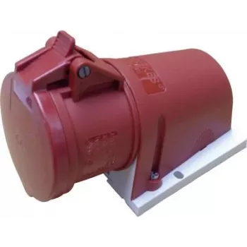 Base de enchufe de pared CEE Mennekes roja 32 A/400 VAC