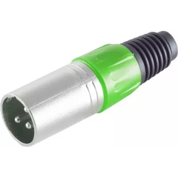 Conector XLR ShiverPeaks BS55002-Y amarillo — conector de cable de 3 polos, carcasa metálica con bloqueo