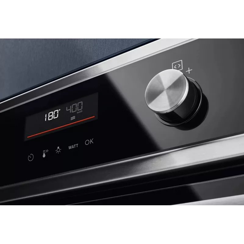 Horno integrable Electrolux EVL6E49X, compacto 45 cm, Metal, Negro, CombiQui