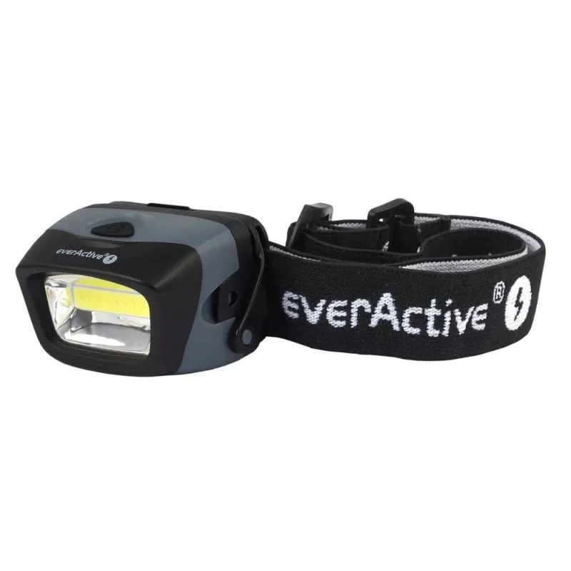 Linterna frontal everActive HL-150, linterna de cabeza, 150 lm, 3 W, IPX4, 3×AAA, negra