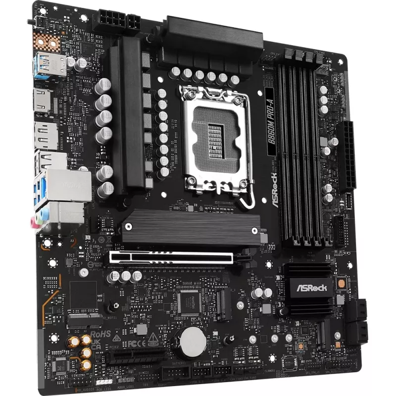 Placa base ASRock B860M Pro-A micro ATX — Intel B860, LGA 1851, DDR5, 4 DIMM, hasta 256 GB, 2.5Gb Ethernet
