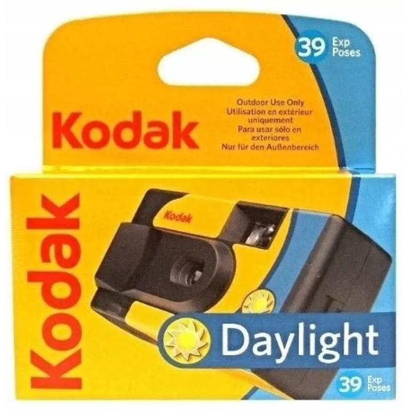 Cámara Kodak DAYLIGHT, cámara desechable fotográfica con película en color para 39 fotos. Sin flash incorporado.