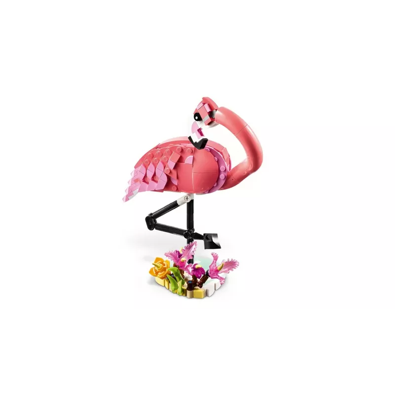 LEGO Creator 3 en 1 Flamenco rosa 31170 set de construcción, 288 piezas, altura 230 mm, edad recomendada 8+