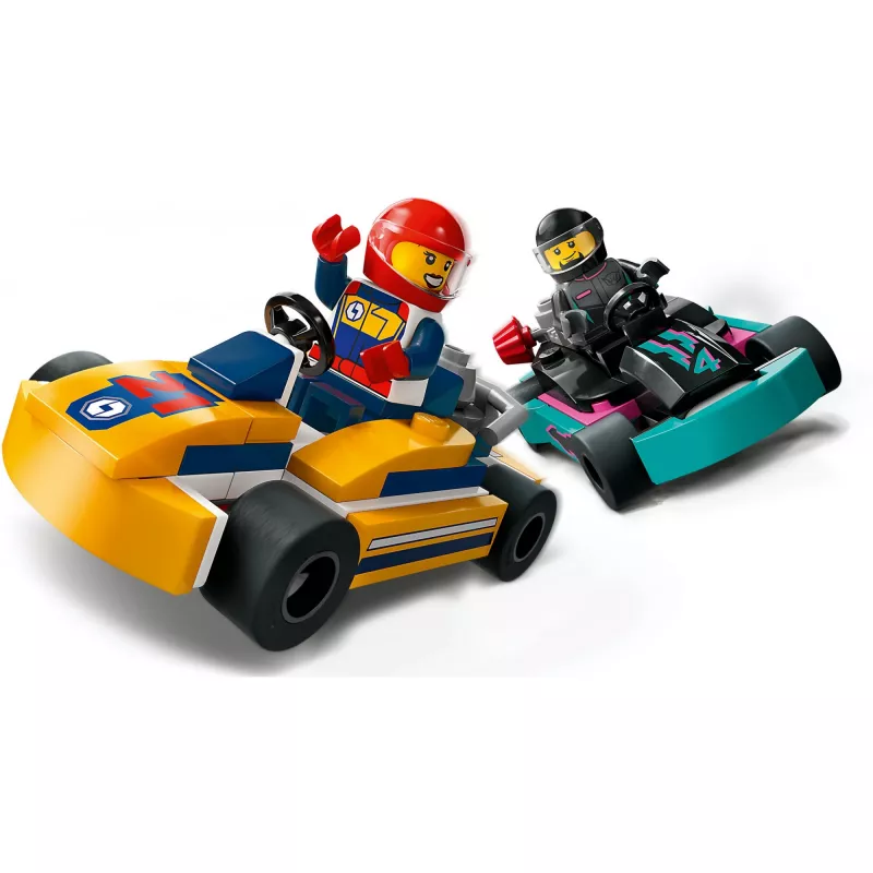 Juguete de construcción LEGO 60400 City Karts con pilotos — set de juego con minifiguras y vehículos